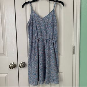 Blue Floral Midi Dress